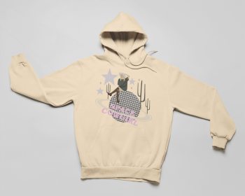 Space Cowgirl Hoodie (Color: Soft Cream, size: large)