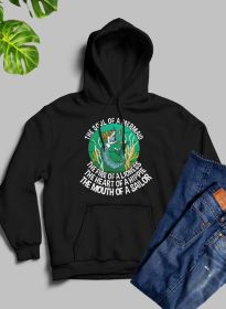 The Soul Of A Mermaid Hoodie (Color: Black, size: X-Large)