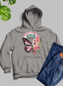 With Brave Wings She Flies Hoodie (Color: Athletic Heather, size: XXX-Large)
