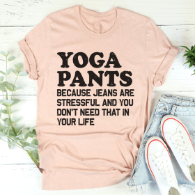 Yoga Pants T-Shirt (Color: Heather Prism Peach, size: 2XL)