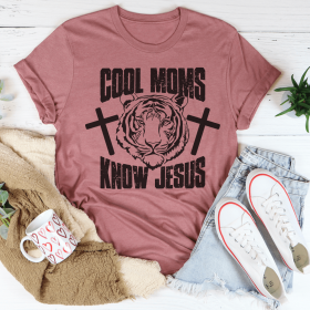 Cool Moms Know Jesus T-Shirt (Color: Mauve, size: L)