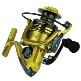 Xf1000-7000 Fishing Wheel Fishing Wheel Fishing Reel Reel For Telescopic Fishing Rod Metal Rocker Arm Gapless Fishing Gear Factory (Option: Yellow-XF3000)